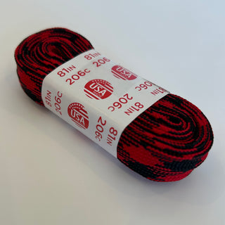 Red and Black Plaid Cotton Sure Grip 81" Inch Roller Skate Laces, Intuition Skate Shop, Skate Shops Near Me, Roller Skates