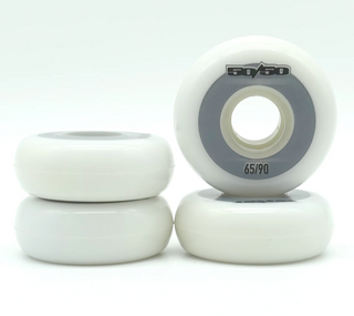 White 50/50 65mm Inline Skate Wheels, Intuition Skate Shop, Skate Shops Near Me