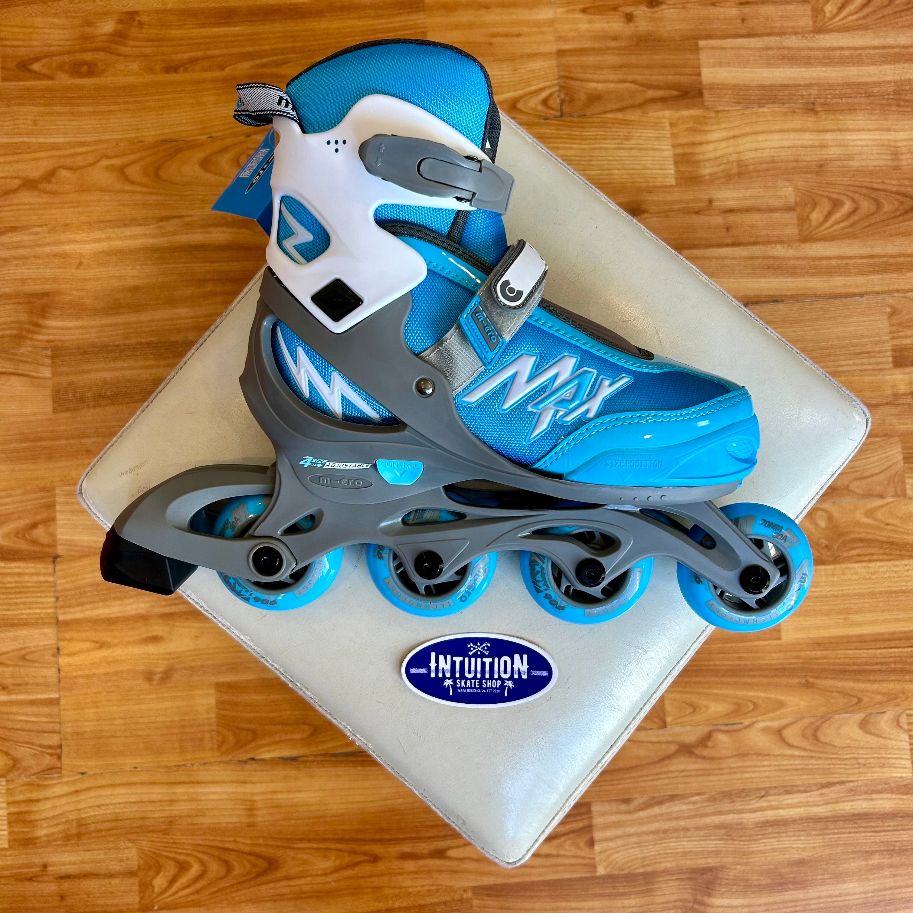 Blue Color Micro 906 MAX Kids Youth Adjustable Inline Skates, Intuition Skate Shop, Skate Shops Near Me