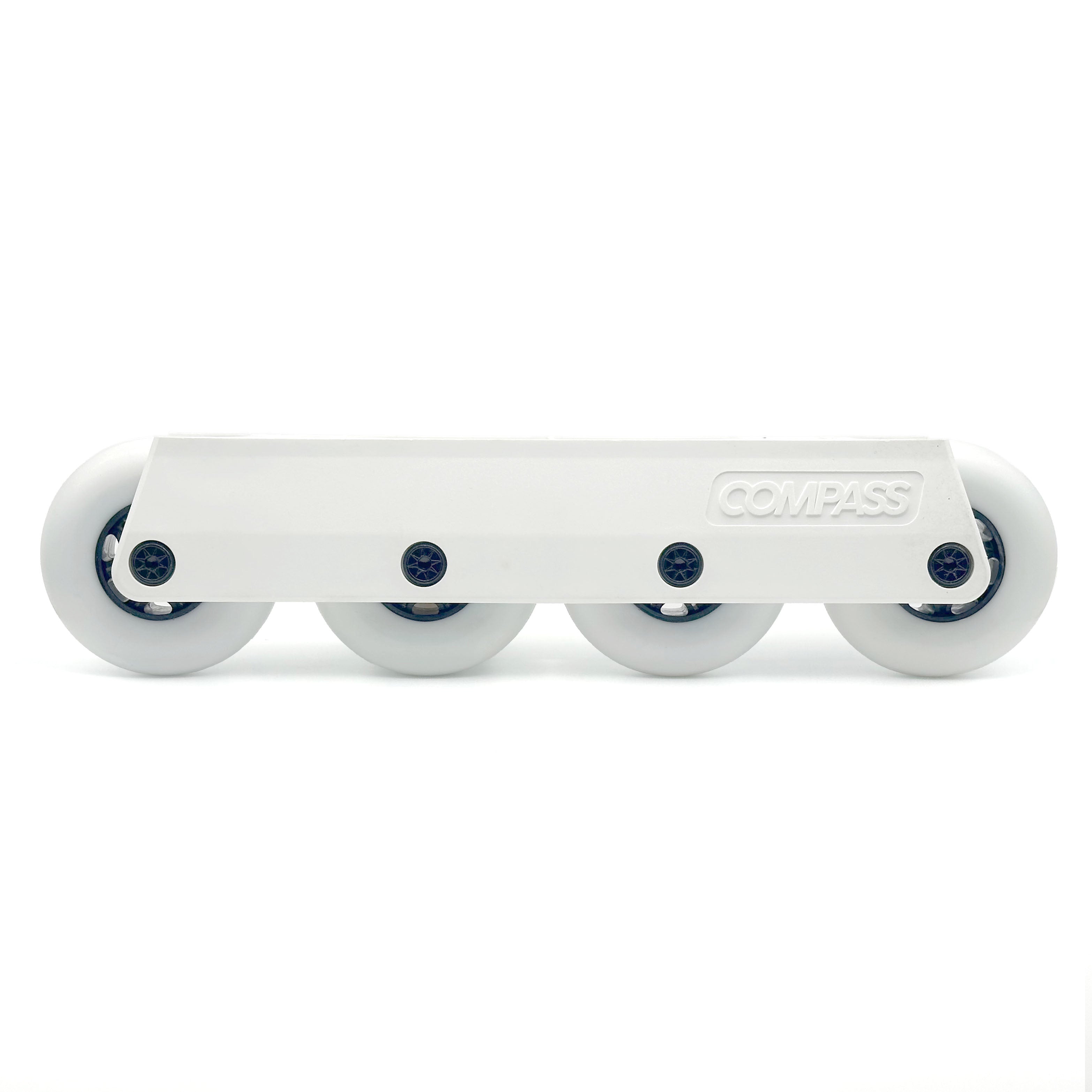 White Generic Compass 72mm Ready to Roll UFS Frames for Inline Skates, Intuition Skate Shop, Skate Shops Near Me, Rollerblades