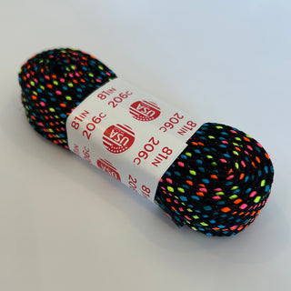 Black with Multi Color Diamonds Cotton Sure Grip 81" Inch Roller Skate Laces, Intuition Skate Shop, Skate Shops Near Me, Roller Skates