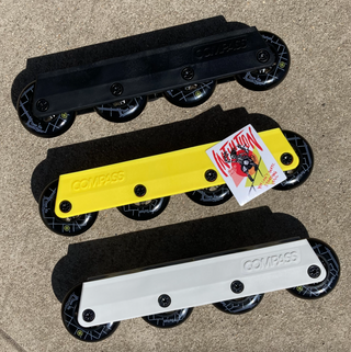 Compass 72mm Ready to Roll Inline Skate Frames, Compass 72mm UFS Skate Frames, Compass 72mm Rollerblade Frames, Intuition Skate Shop, Skate Shops Near Me, Compass 72mm Yellow Frames 