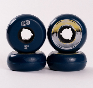 Navy Blue Dead 58mm 88a Inline Skate Wheels at Intuition Skate Shop, Aggressive Inline Skating