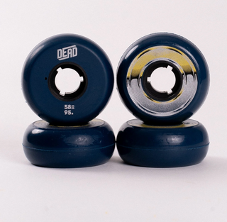 Navy Blue Dead 58mm 95a Inline Skate Wheels at Intuition Skate Shop, Aggressive Inline Skating