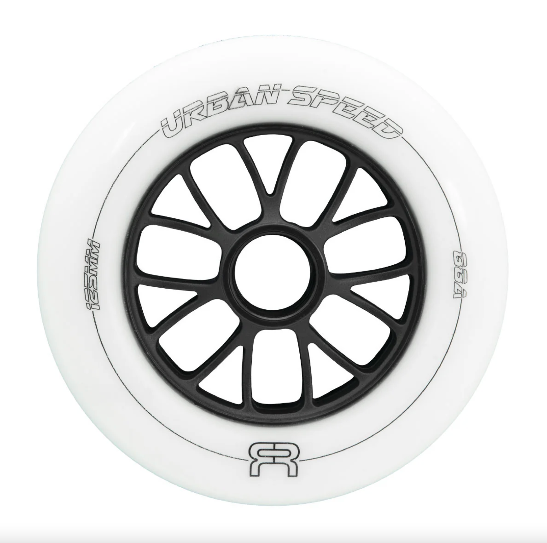 White FR 125mm Urban Speed Inline Skate Wheel, Intuition Skate Shop, Skate Shops Near Me, 125mm Rollerblades