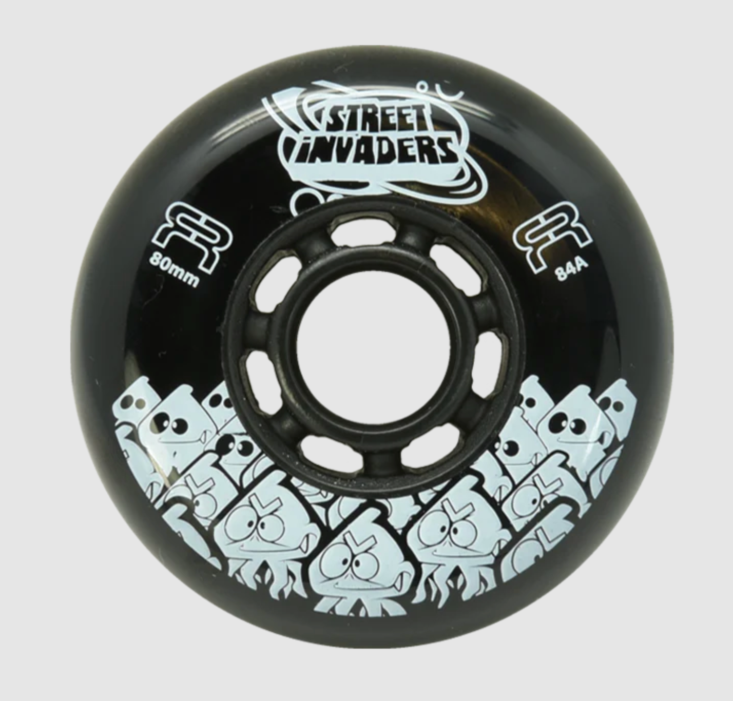 Black FR Street Invaders 80mm Inline Skate Wheels, Intuition Skate Shop, Skate Shops Near Me