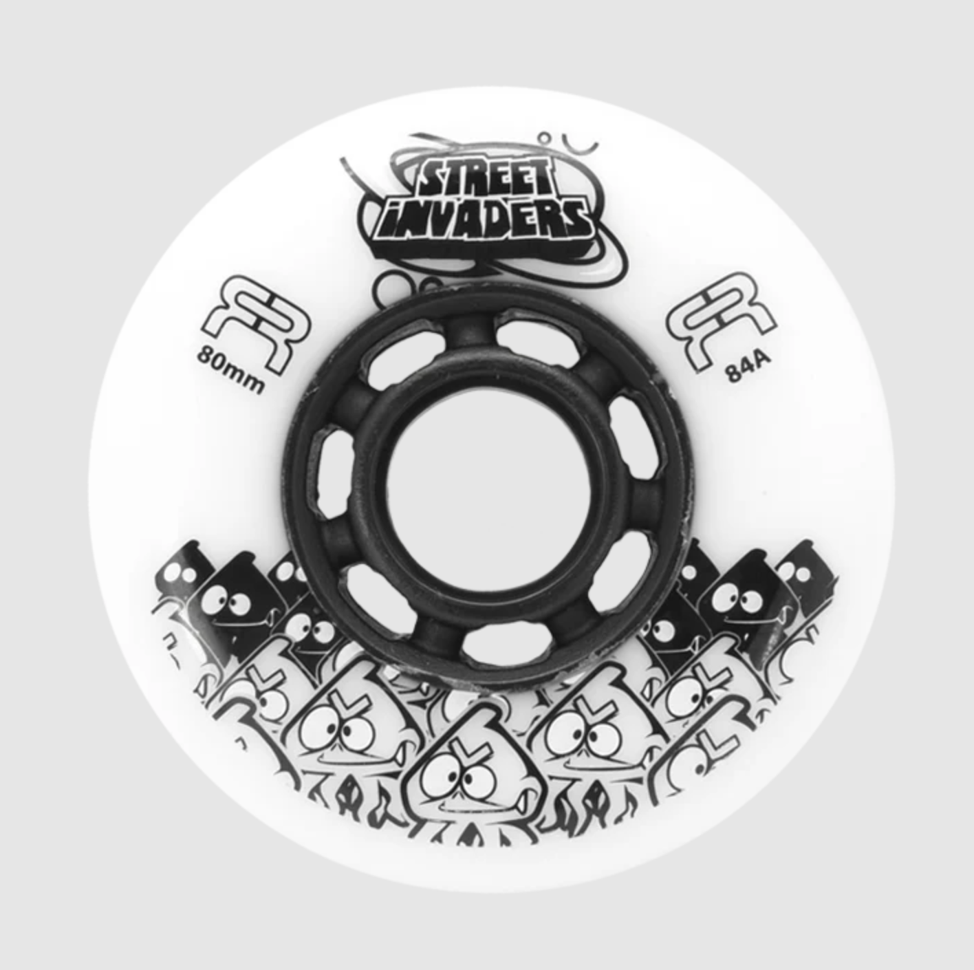 White FR Street Invaders 80mm Inline Skate Wheels, Intuition Skate Shop, Skate Shops Near Me