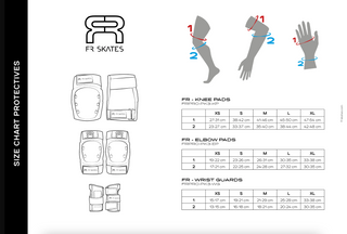 Size Chart FR Wrist Guards, Fit Guide FR Wrist Guards, Intuition Skate Shop, Skate Shops Near Me
