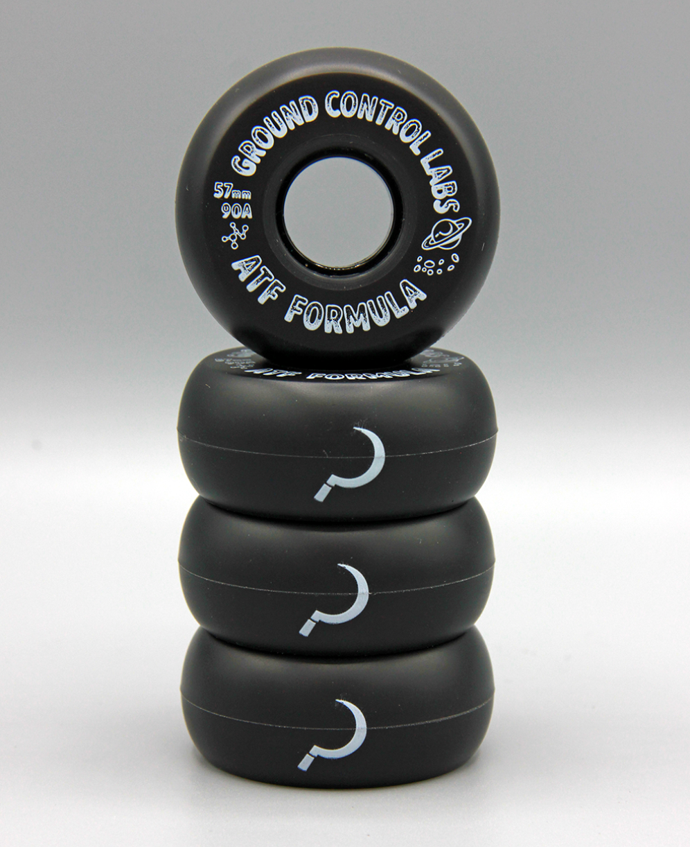 Black Ground Control 57mm ATF Inline Skate Wheels at Intuition Skate Shop