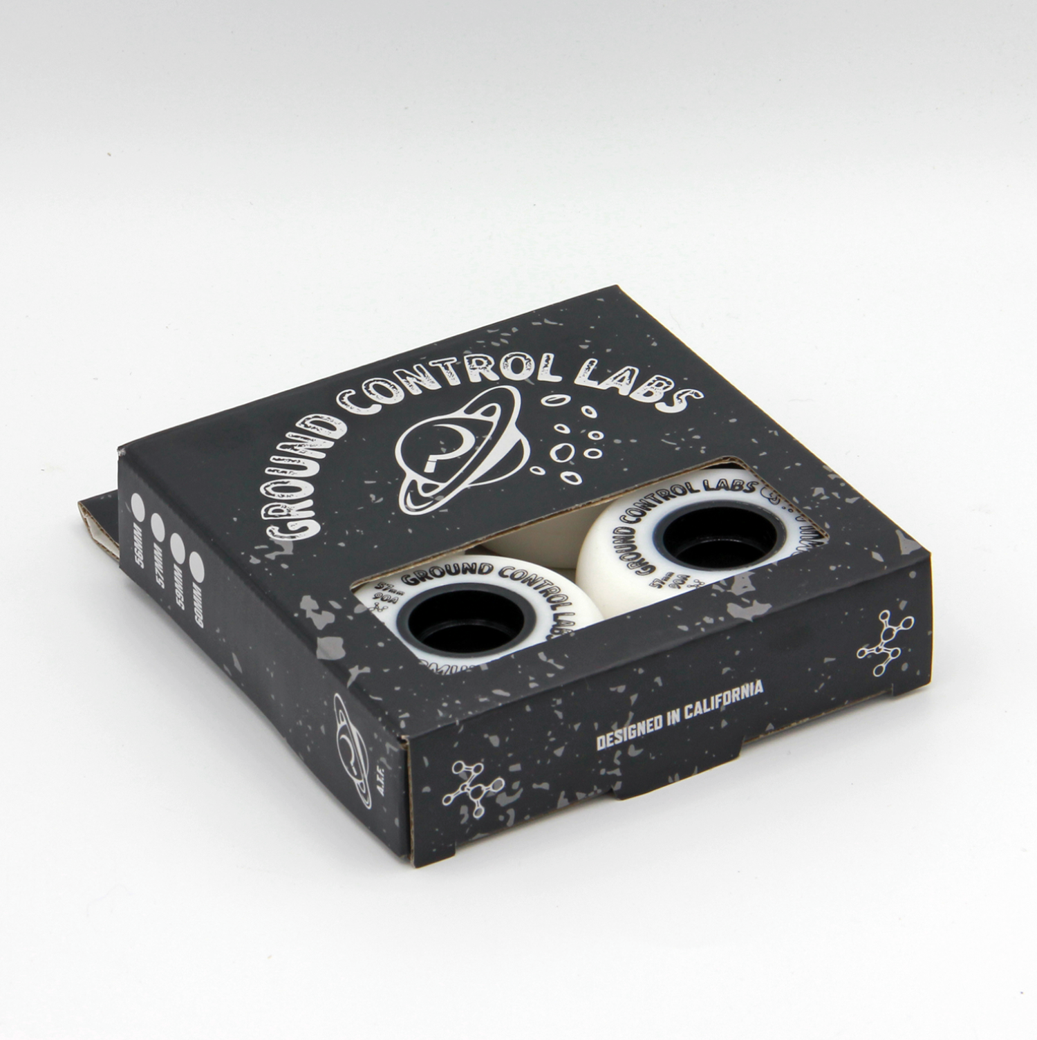 White Ground Control 57mm ATF Inline Skate Wheels at Intuition Skate Shop