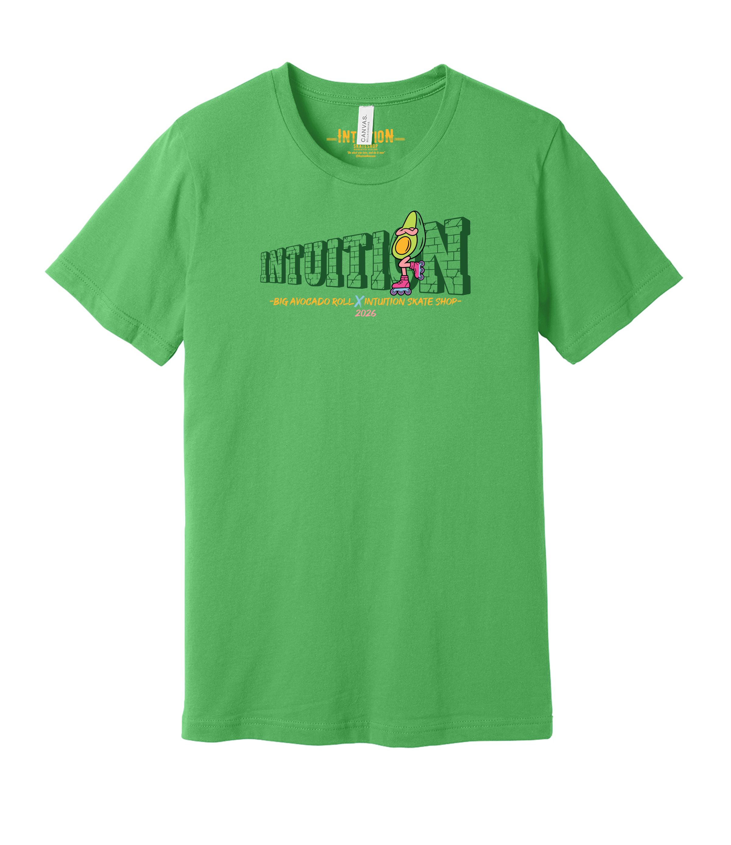 Kelly Green T-Shirt for Big Avocado Roll 2026 in Los Angeles at Intuition Skate Shop Santa Monica