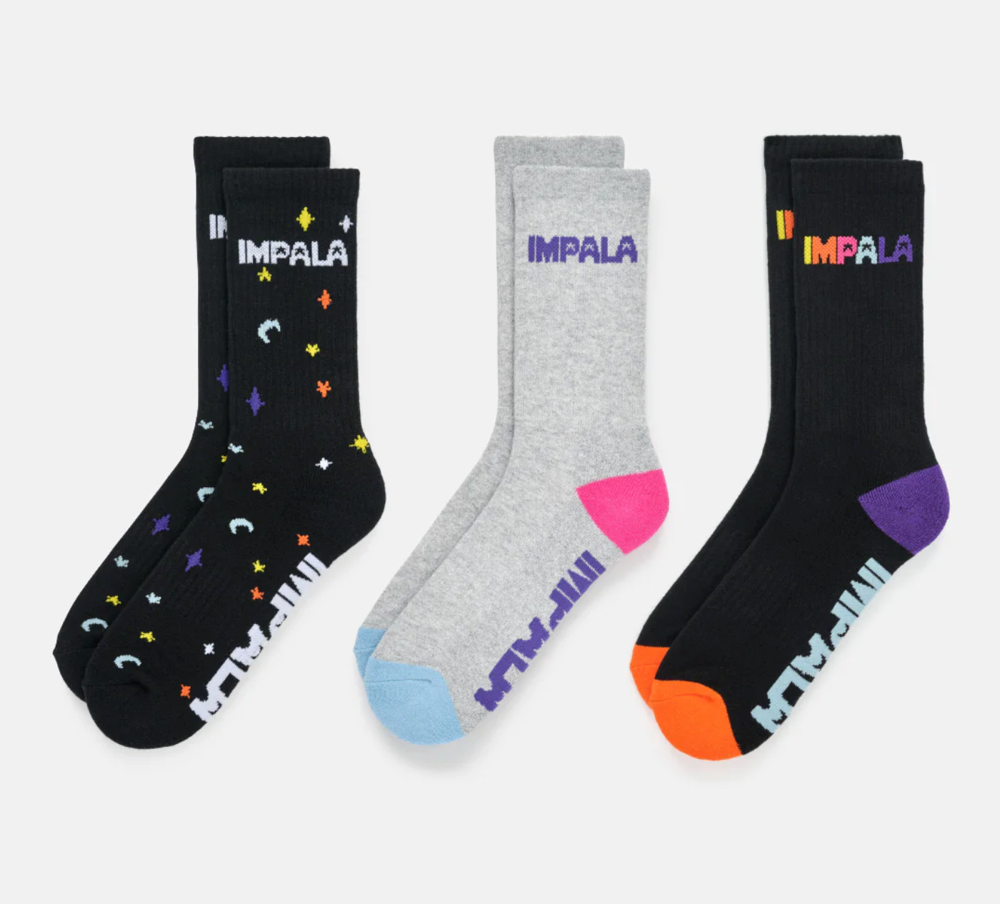 Twinkle Colored Impala Roller Skate socks 3 Pack, Intuition Skate Shop, Skate Shops Near Me, Roller Skates, Rollerblades