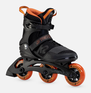 Black and Orange K2 Trio LT 100 Inline Skates, Intuition Skate Shop, Skate Shops Near Me