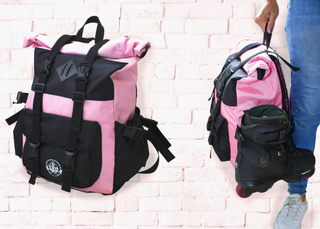 Colorful Pink Kekoa Roll Top Skate Carry Backpack, Intuition Skate Shop, Skate Shops Near Me, Inline Skates
