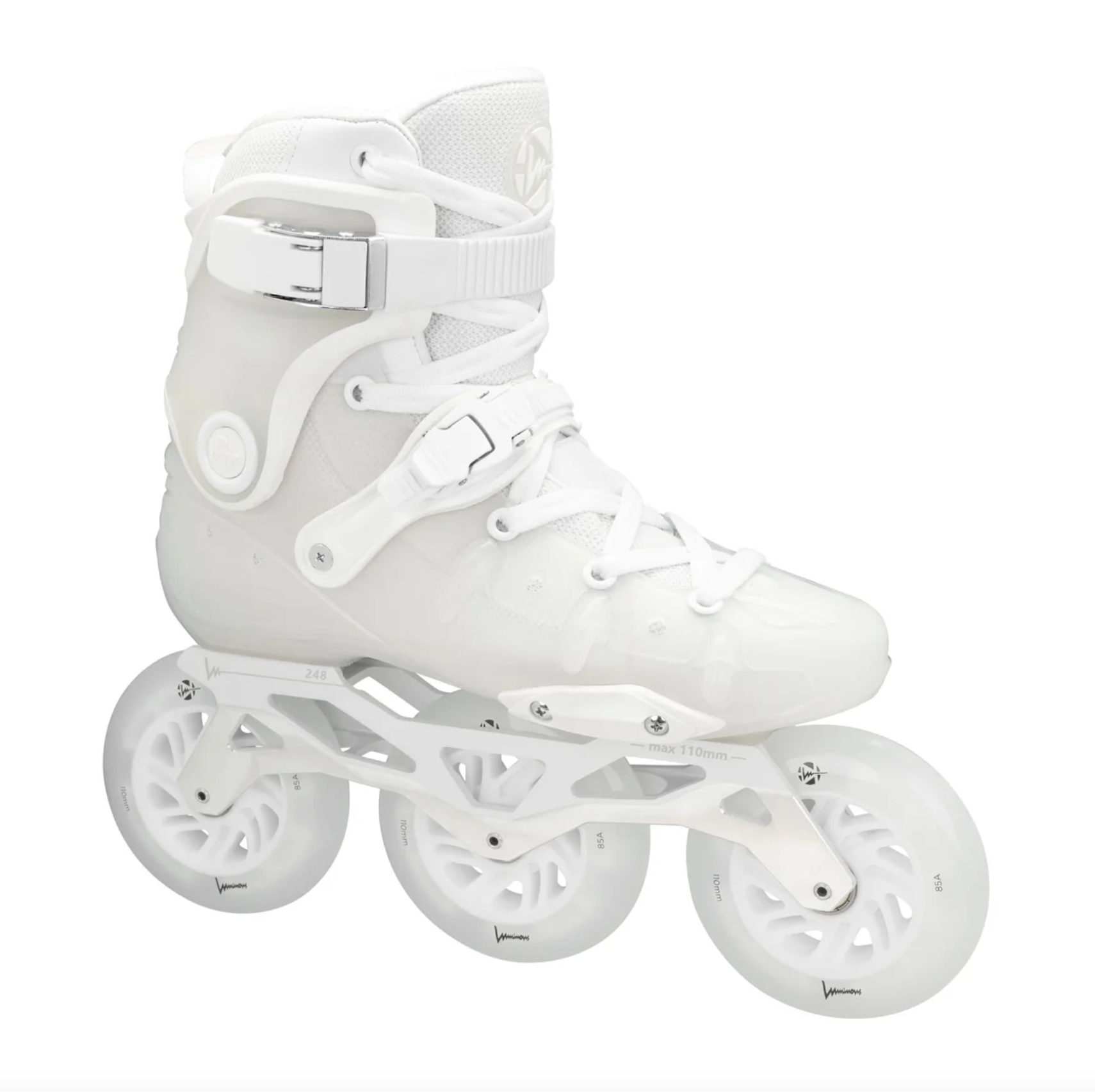 White Luminous Ray 110mm Light Up Inline Skates, Intuition Skate Shop, Rollerblades, Skate Shops Near Me