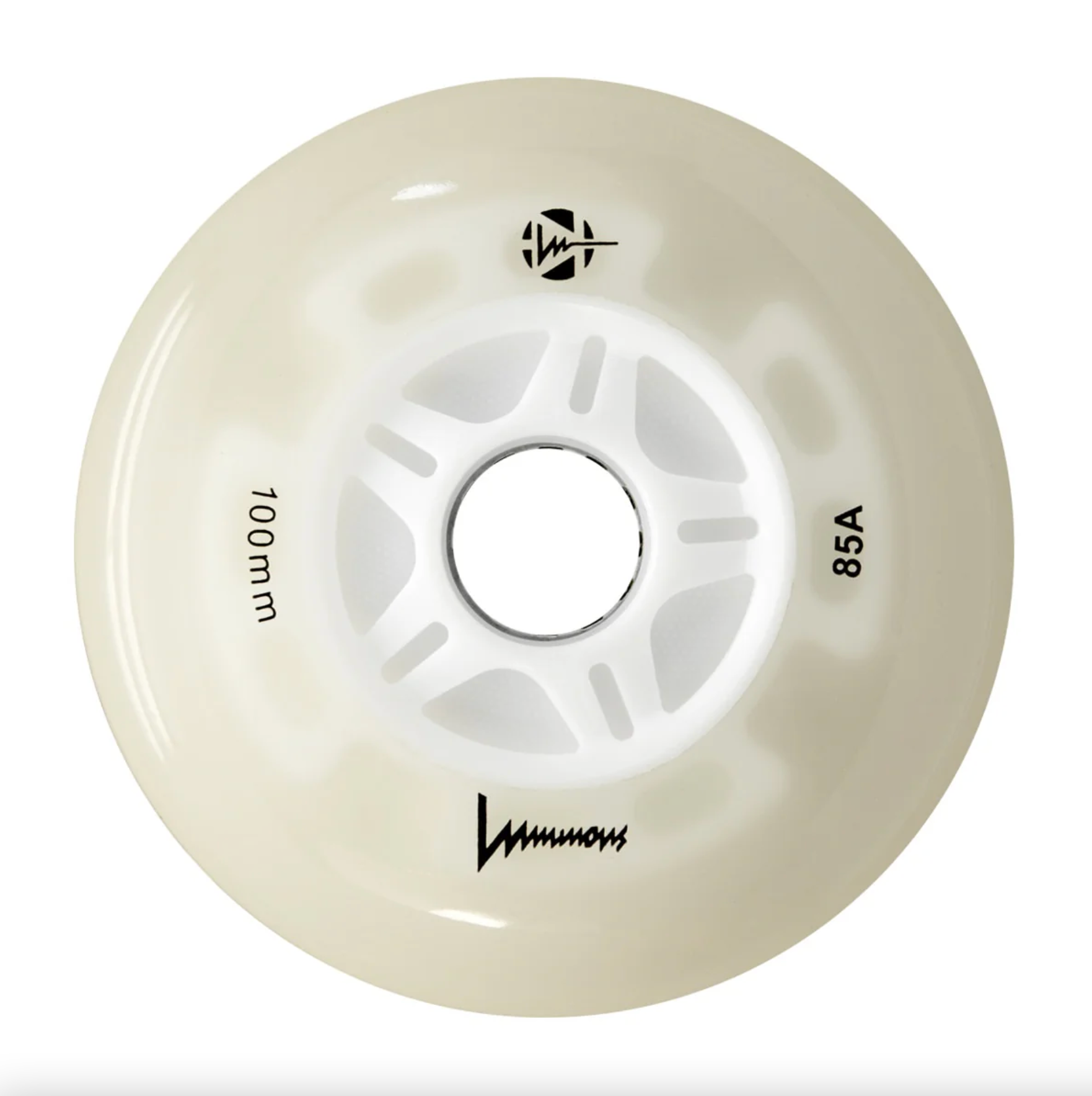 Luminous 100mm White Glow Light Up Inline Skate Wheels, Skate Shop, Intuition Skate Shop, Inline Skates