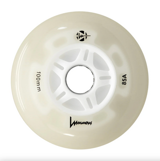 Luminous 100mm White Glow Light Up Inline Skate Wheels, Skate Shop, Intuition Skate Shop, Inline Skates