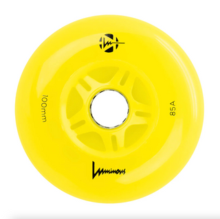 Luminous 100mm Canary Yellow Light Up Inline Skate Wheels, Skate Shop, Intuition Skate Shop, Inline Skates