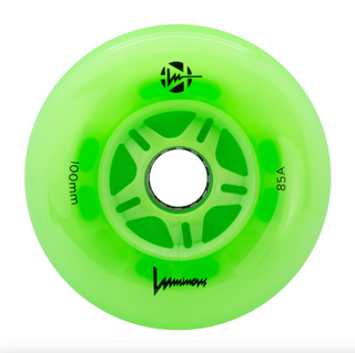 Luminous 100mm Green Apple Glow Light Up Inline Skate Wheels, Skate Shop, Intuition Skate Shop, Inline Skates