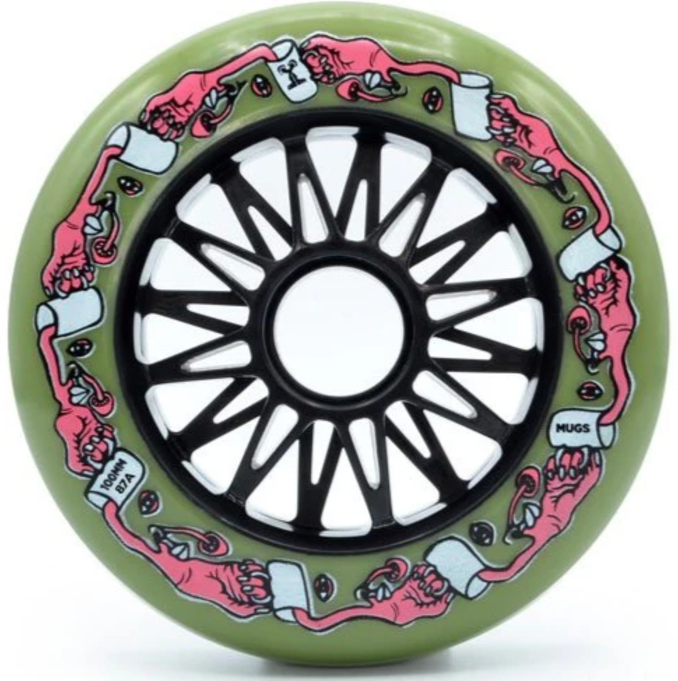 Olive Green 100mm Mushroom Blading Mugs Inline Skate Wheels, Intuition Skate Shop, Skate Shops Near Me, Rollerblades