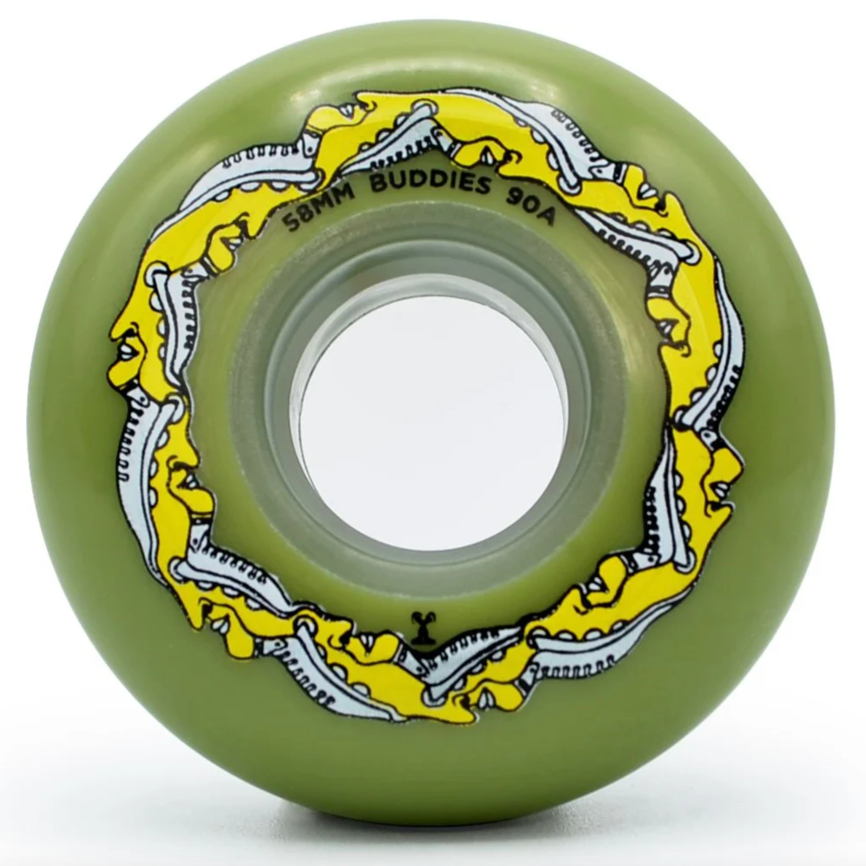 Olive Green 58mm Mushroom Blading Buddies Inline Skate Wheel, Intuition Skate Shop, Skate Shops Near Me, Rollerblades