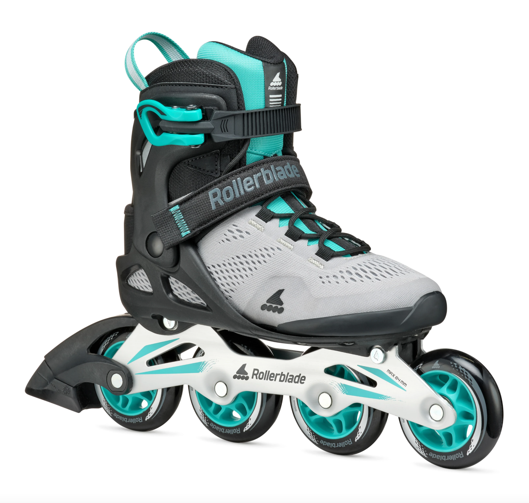 Teal and Gray and Black  Rollerblade Macroblade 80 Women