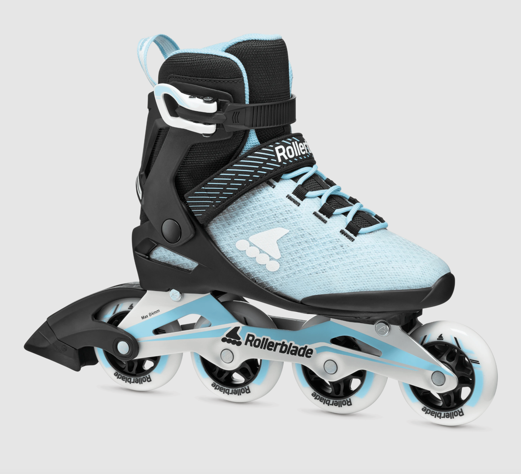 Sky Blue and Black 2026 Rollerblade Macroblade 80 Women