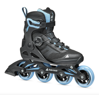 Black and Light Blue Rollerblade Macroblade 84 Women