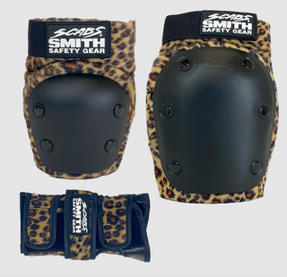 adult skate protective gear Smith Scabs Safety Gear - Leopard - Adult 3 Pack