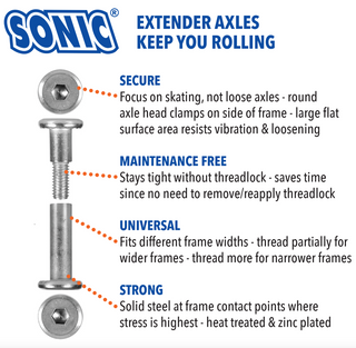Silver Sonic 6mm Round Head Axle for Inline Skates Rollerblades, Intuition Skate Shop, Skate Shops Near Me