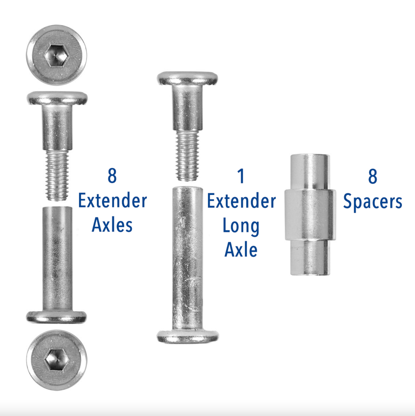Silver Sonic 6mm Round Head Axle for Inline Skates Rollerblades, Intuition Skate Shop, Skate Shops Near Me