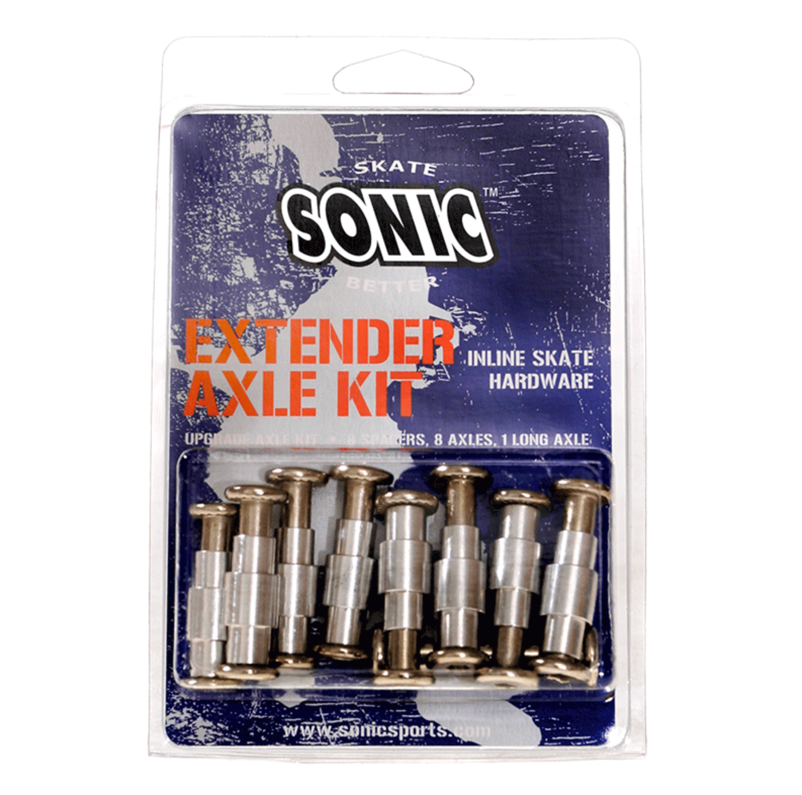 Silver Sonic 6mm Round Head Extender Axle Kit for Inline Skates Rollerblades, Intuition Skate Shop, Skate Shops Near Me