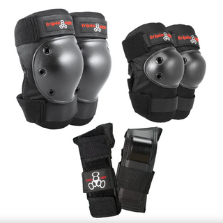 Black Triple 8 Saver Series Protective Gear Set for Skating, Intuition Skate Shop, Skate Shops Near Me, Rollerblading, Roller Skating