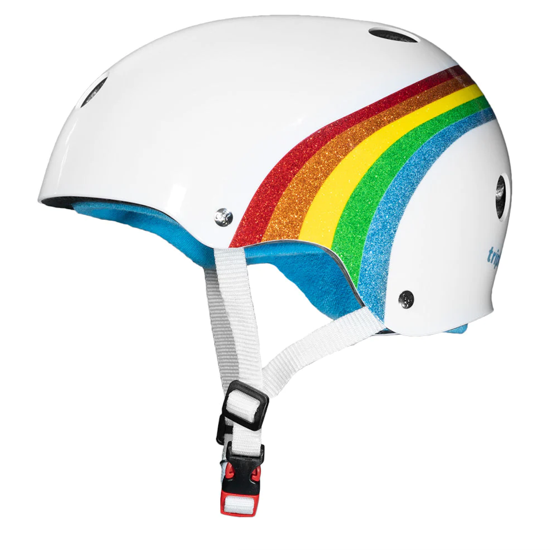 Triple 8 Certified Sweatsaver Helmet Rainbow White, Intuition Skate Shop