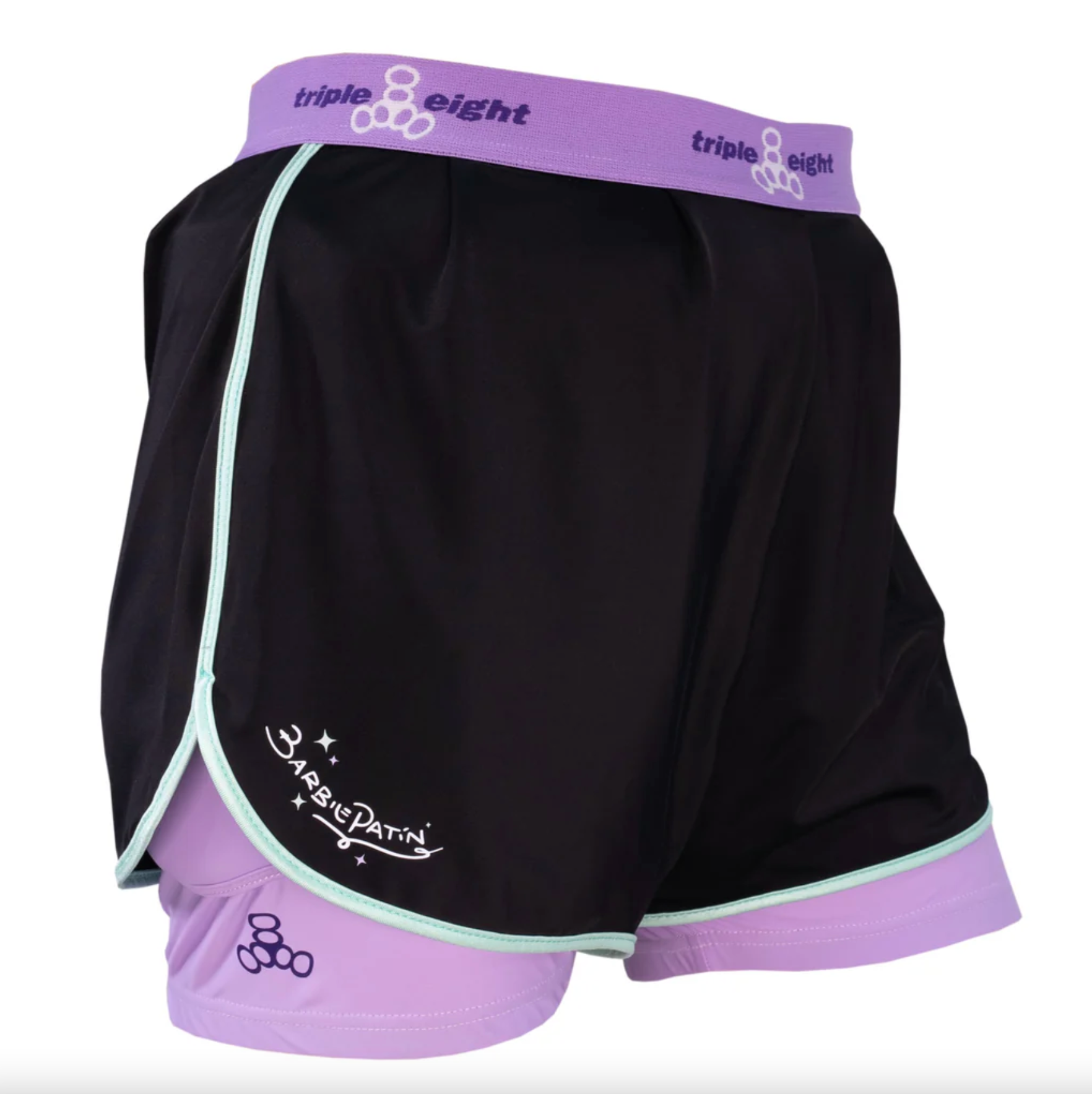 Black and Purple Padded Shorts for Skating, Triple 8 Bumsavers Barbie Patin Edition, Intuition Skate Shop, Skate Shops Near Me, Roller Skating, Roller Blading